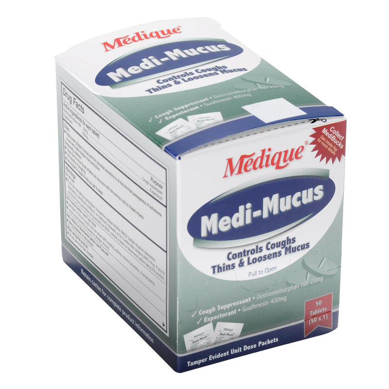 Medique Medi-Mucus Cough Suppressant and Expectorant Cold & Cough Relief Tablet (Case of 1200)