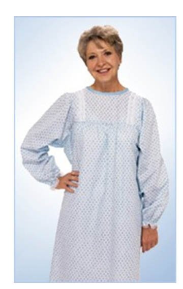 Salk Inc Patient Exam Gown TieBack One Size Fits Most Geometric Print Reusable 