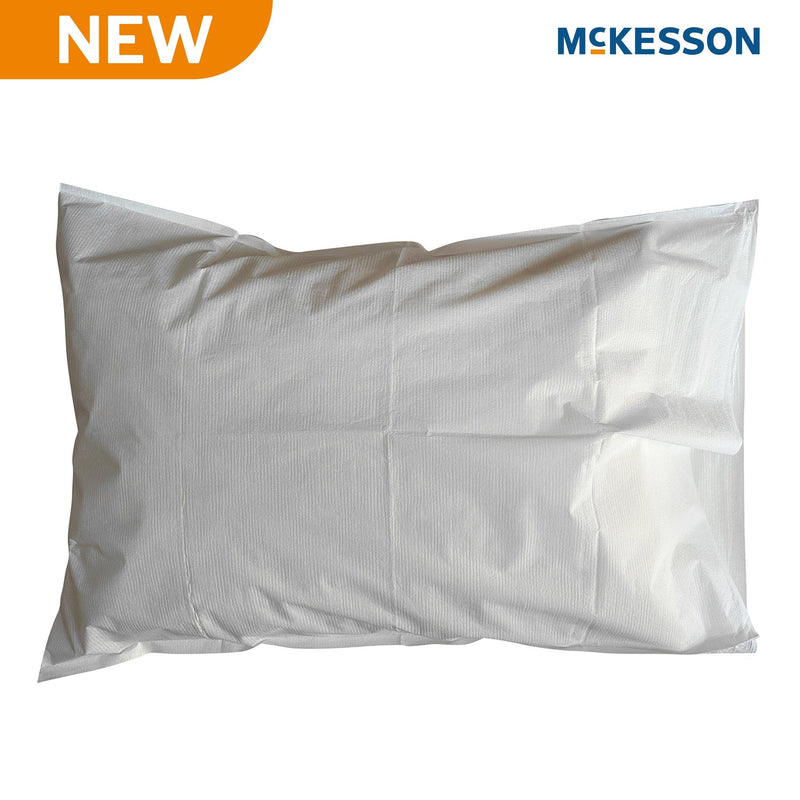 McKesson Brand McKesson Pillowcase, Disposable, Standard, White, Tissue/Poly, 30 x 21 Inch (100/CS) 