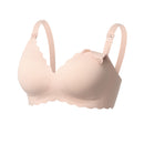 Nursing Bra Momcozy Jelly Strip 34 to 36 Inch Chest Medium Beige Back Hook and Eye Closure Adjustable Shoulder Strap 