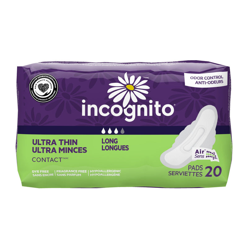 Feminine Pad Incognito Ultra Thin Super with Winghs Heavy Absorbency (Case of 160)