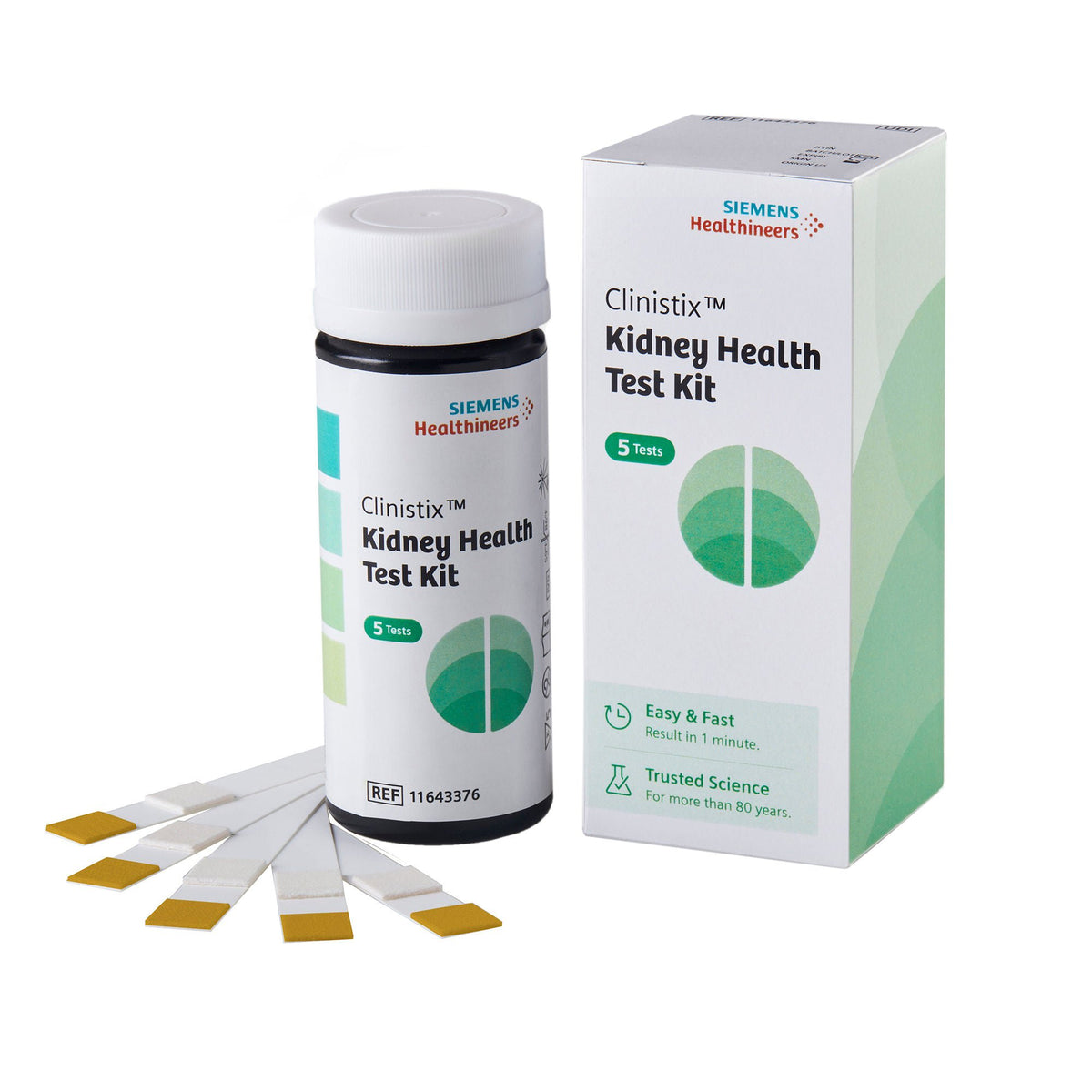 Clinistix Kidney Health Test Kit, Urine Test Strips, Five Tests (Case of 24 Kits)