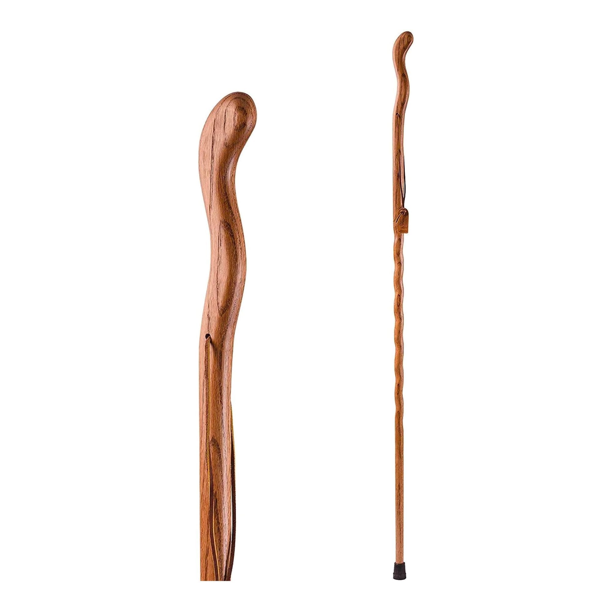 Mabis Healthcare Brazos FitnessWalker Handcrafted Walking Stick, 58-Inch, Red 