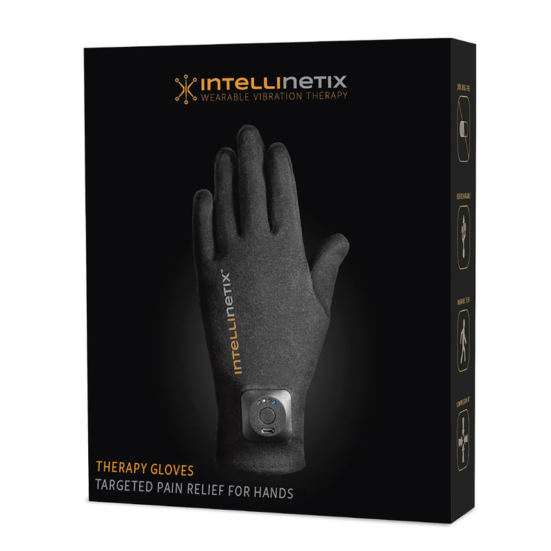 Intellinetix Arthritis Vibrating Gloves, Small, Black 