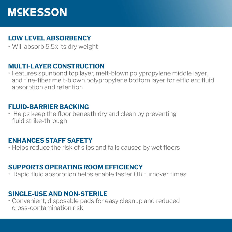 Anti-Static Anti-Fatigue Floor Mat McKesson 32 Inch X 46 Foot Light Absorbency Blue Spunbond / Melt-Blown Polypropylene (10/CS)