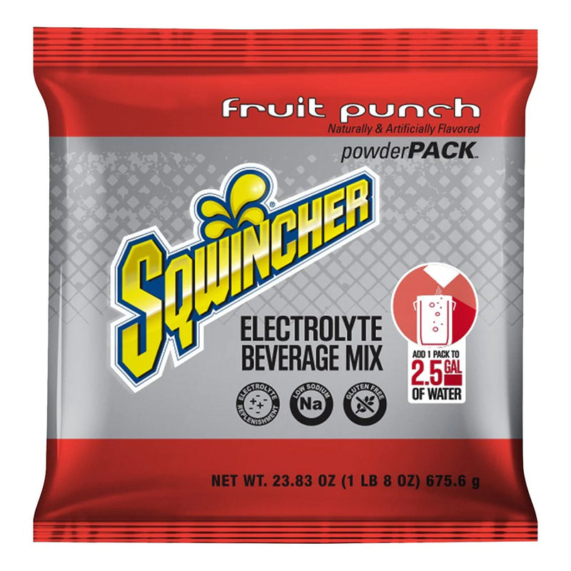 Sqwincher Powder Pack Electrolyte Beverage Mix, Fruit Punch (32/CS) 