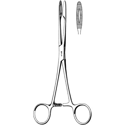 Sklar Maier Gross Uterine Dressing Forceps - 7", Straight, with Ratchet - 90-8070 