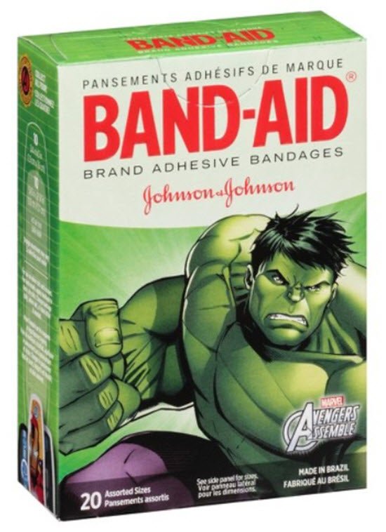 Band-Aid Kid Design (Avengers) Adhesive Strip, Assorted Sizes (Case of 480)