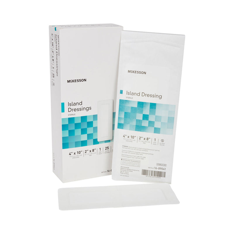 McKesson White Adhesive Dressing, 4 x 10 Inch (Case of 100)