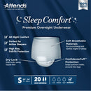 Attends Sleep Comfort Premium Overnight Underwear, Small, 20 – 34 Inches (Case of 80)