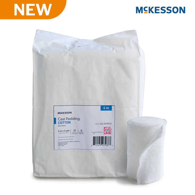 Cast Padding Undercast McKesson 4 Inch X 4 Yard Cotton NonSterile (Case of 12 Bags)