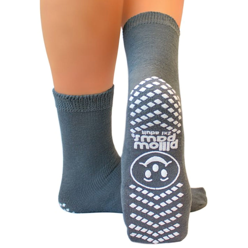 Principle Business Enterprises Pillow Paws Slipper Socks Single Print, 2X-Large, Gray (48/CS) 