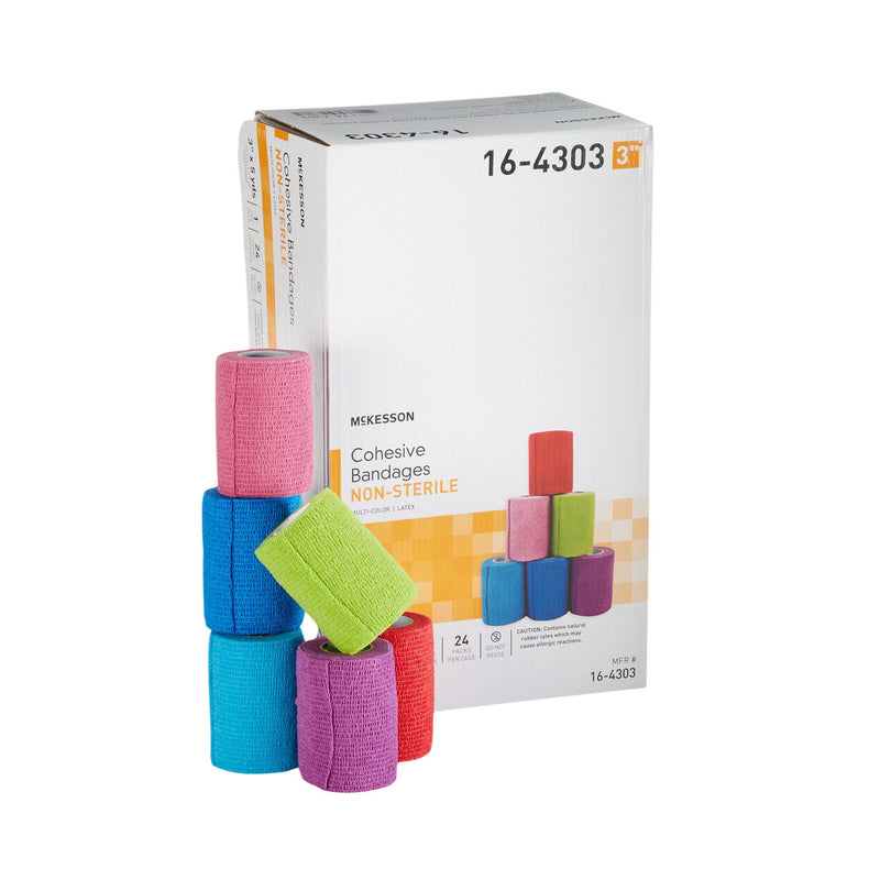 McKesson Self-adherent Closure Cohesive Bandage, 3 Inch x 5 Yard (Case of 24 Packs)
