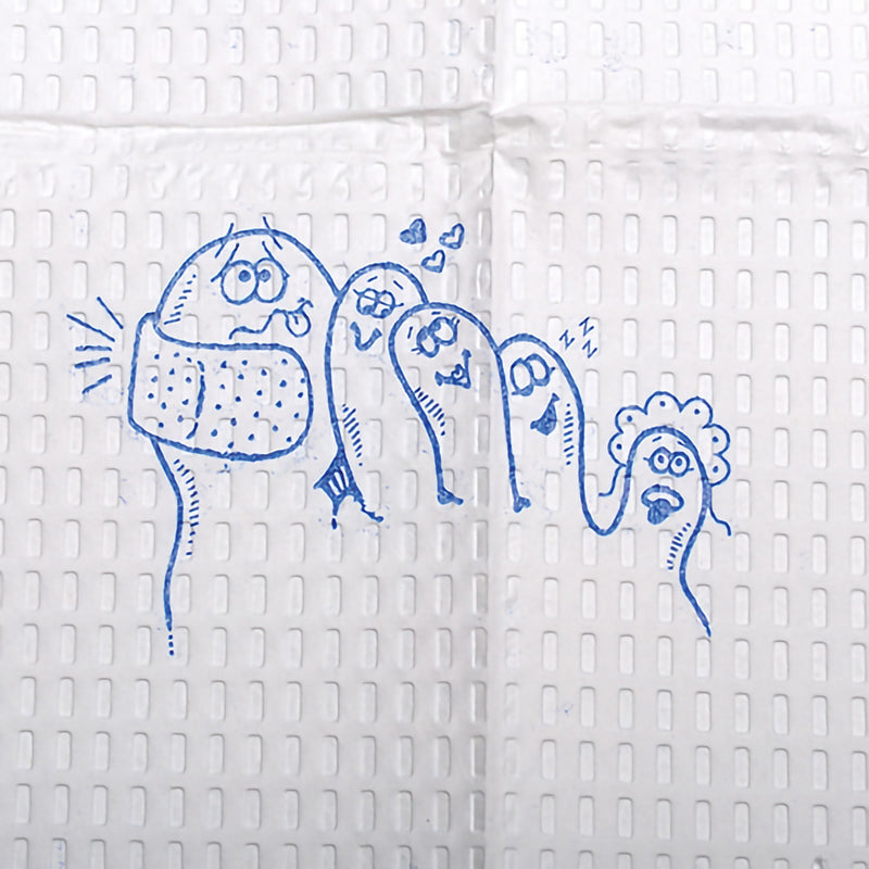 McKesson Nonsterile White / Blue Cartoon Toes Procedure Towel, 13 x 18 Inch (Case of 500)