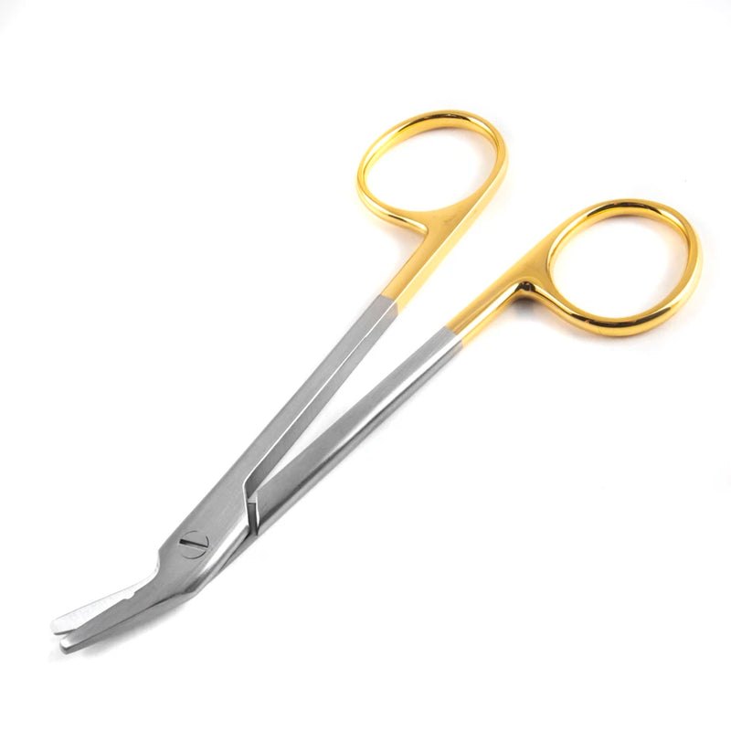 Sklar Edge TC Suture Wire Cutting Scissors - 4-3/4", Angled, Serrated - 16-2800