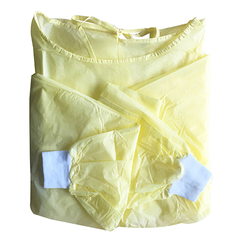 Protective Procedure Gown Large Yellow NonSterile Not Rated Disposable (Case of 100)
