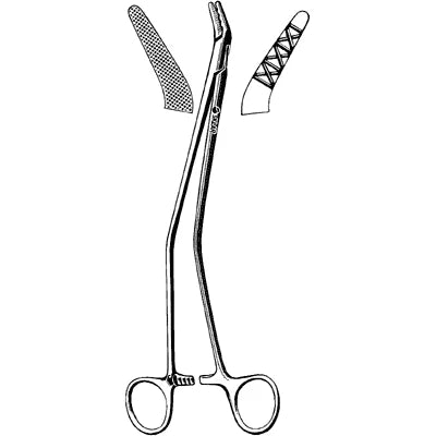 Sklar Johnson Needle Holder - 10-3/4", Lower Jaw Cross-Serrated with Groove, Upper Jaw Cross-Grooved, Curved - 20-4610 