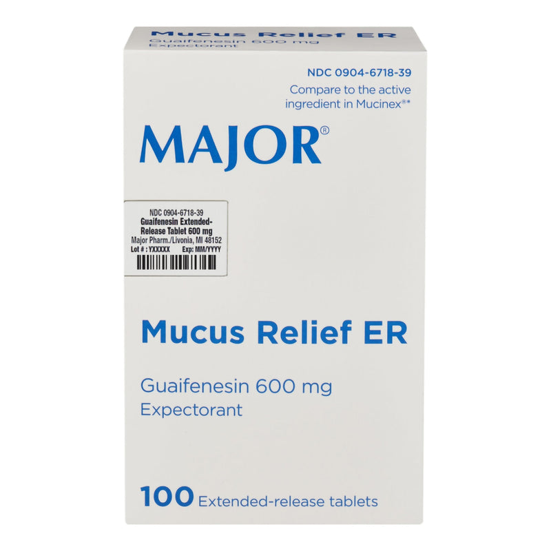 Major Pharmaceuticals Major Guaifenesin Cold and Cough Relief (100/BX) 