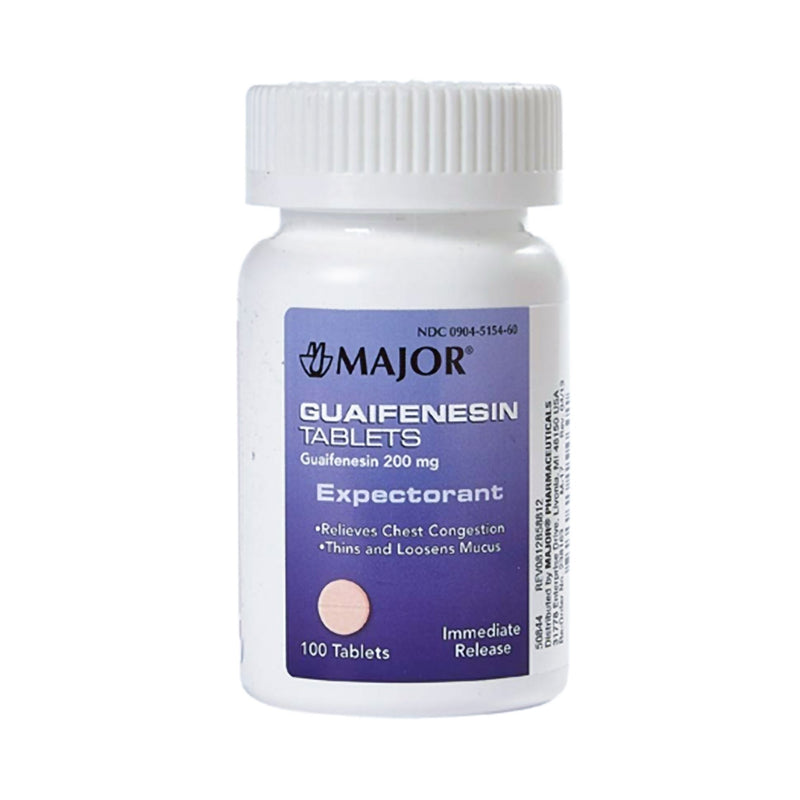 Major Guaifenesin Cold and Cough Relief (Bottle of 100)