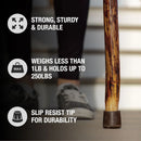 Mabis Healthcare Brazos Exotic Leather Safari Hickory Rustic Walking Stick, 55-Inch 