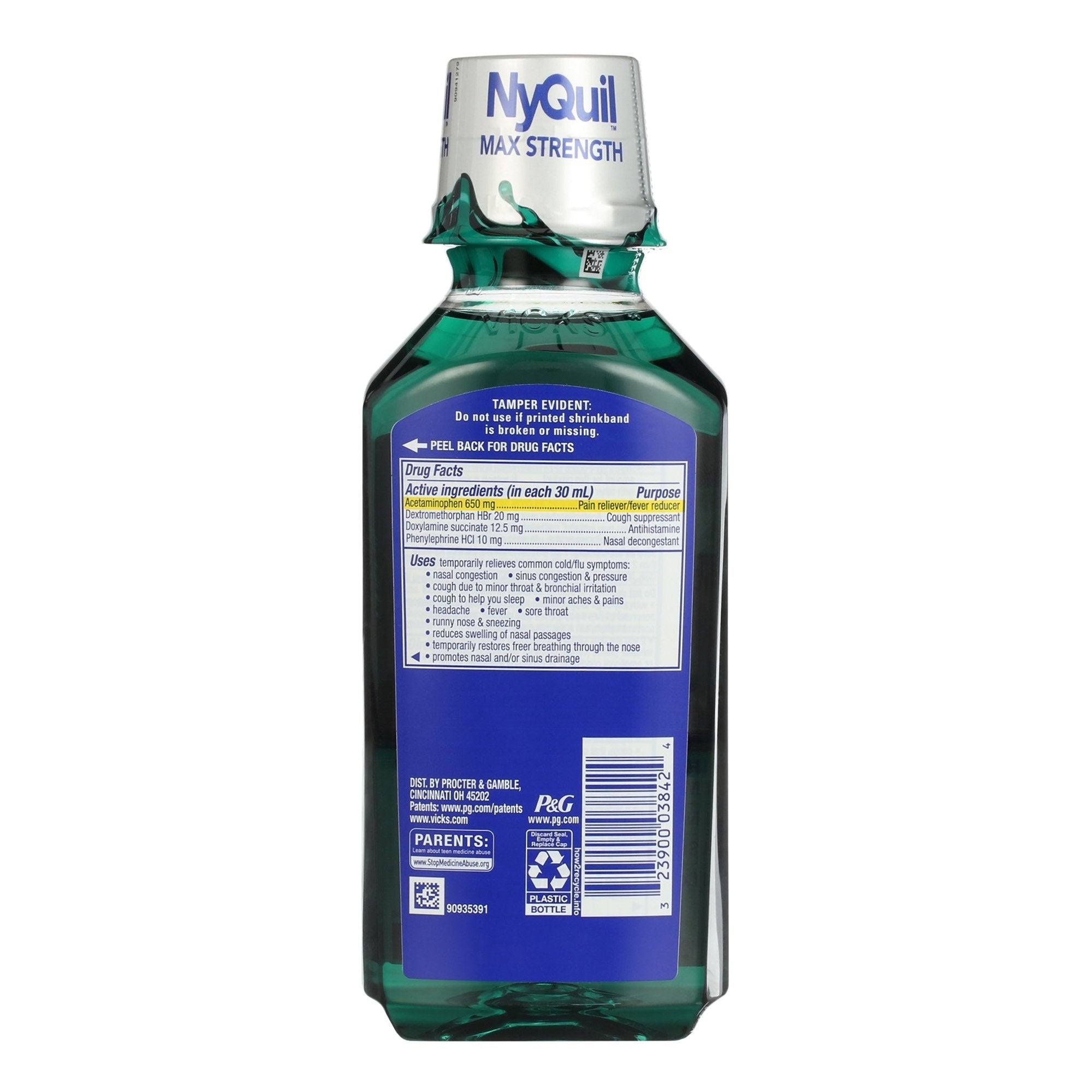 Procter & Gamble NyQuil Severe Cold & Flu Liquid, 12-ounce Bottle 