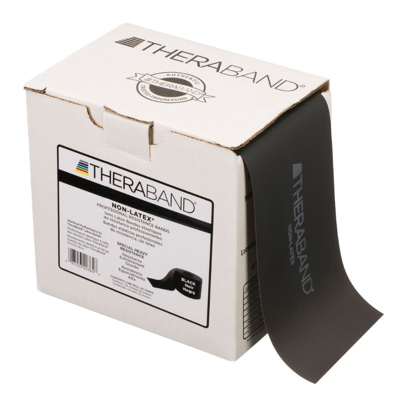 TheraBand Exercise Resistance Band, Black, 6 Inch x 25 Yard, X-Heavy Resistance (Each)