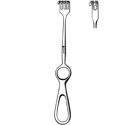 Sklar Volkman Retractor - 8-1/2", Blunt, 2 Prongs, Ring Handle - 60-5812 