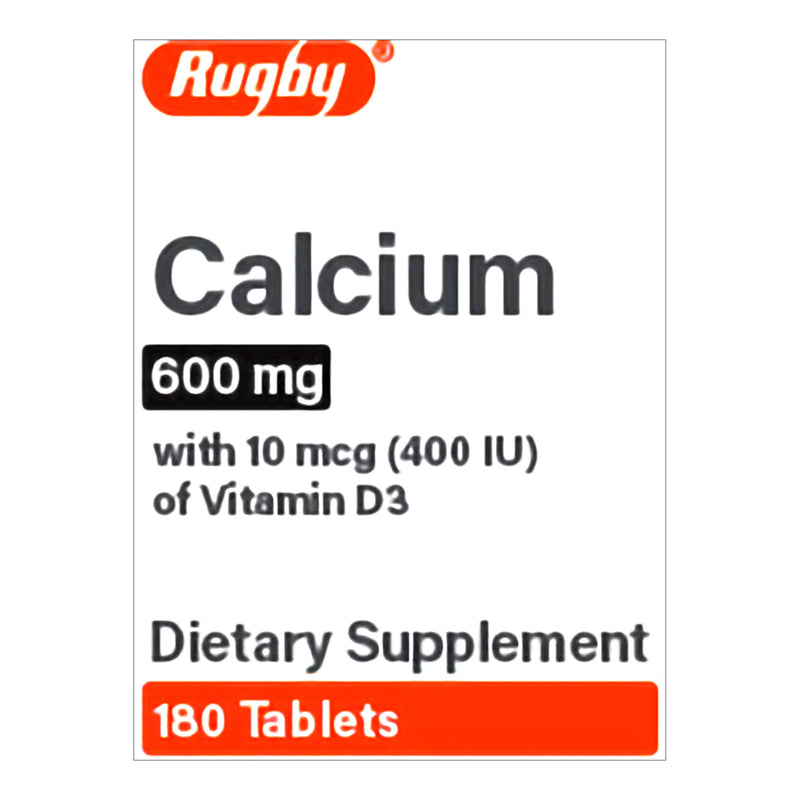 Rugby Calcium / Vitamin D-3 Tablet (Bottle of 180)