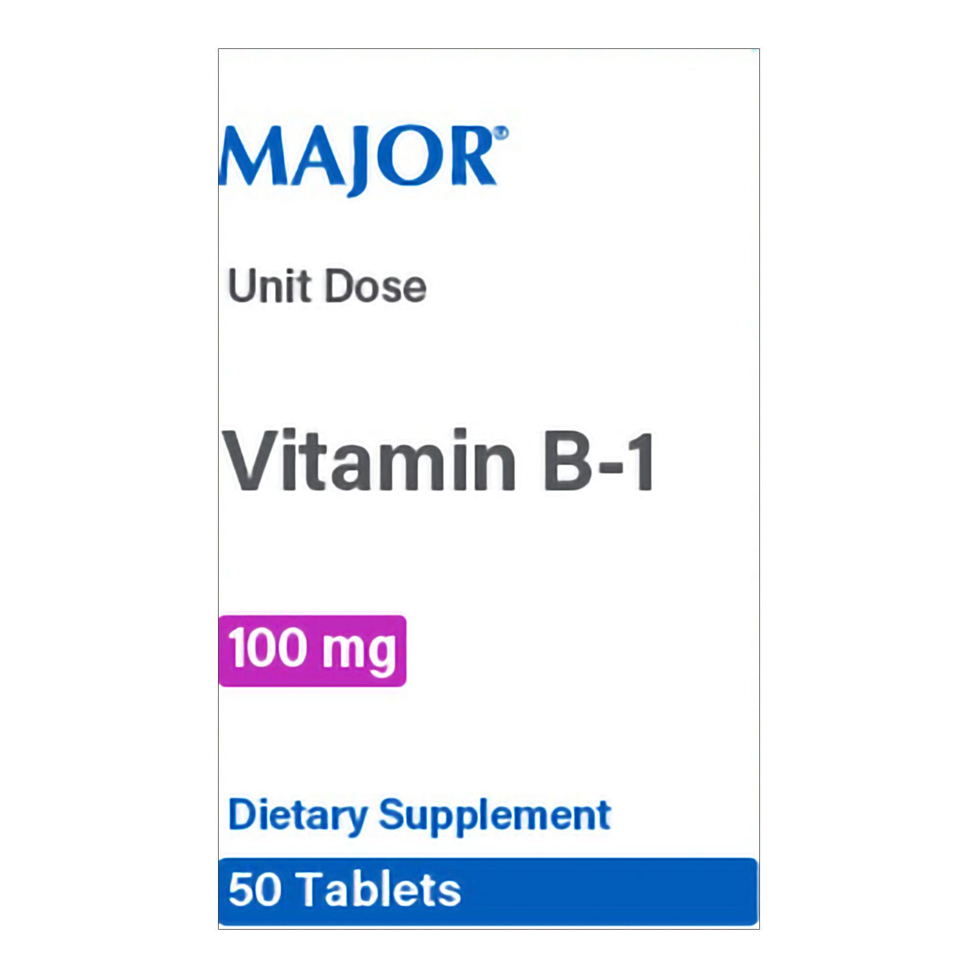Vitamin Supplement Vitamin B1 100 mg Strength Tablet 50 per Box 