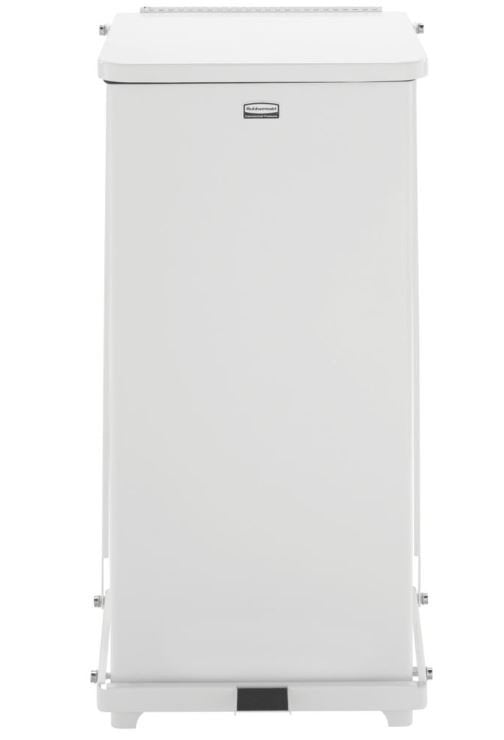 RJ Schinner Co Trash Can Rubbermaid Defenders 96 Quart / 24 gal. White Steel Square 