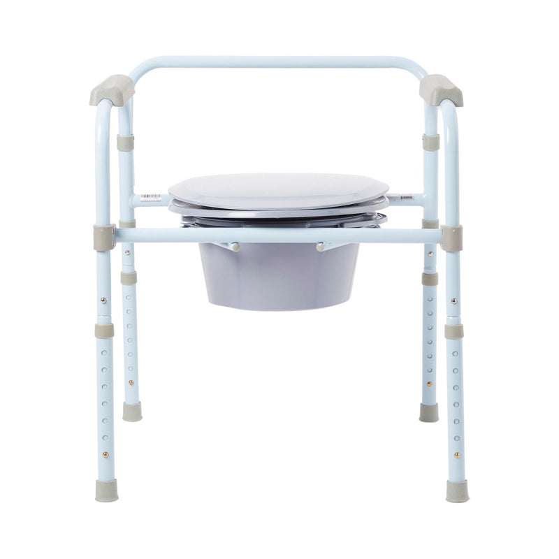 McKesson Folding, Fixed Arm, Steel Commode Chair, 17 – 23 Inch 