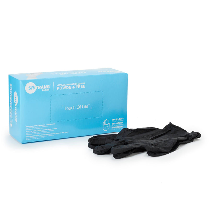 Touch of Life Nitrile Exam Glove, Extra Large, Black (Case of 2250)