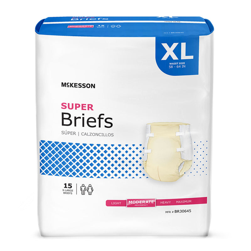 McKesson Super Moderate Absorbency Incontinence Briefs, Extra Large (Case of 60)