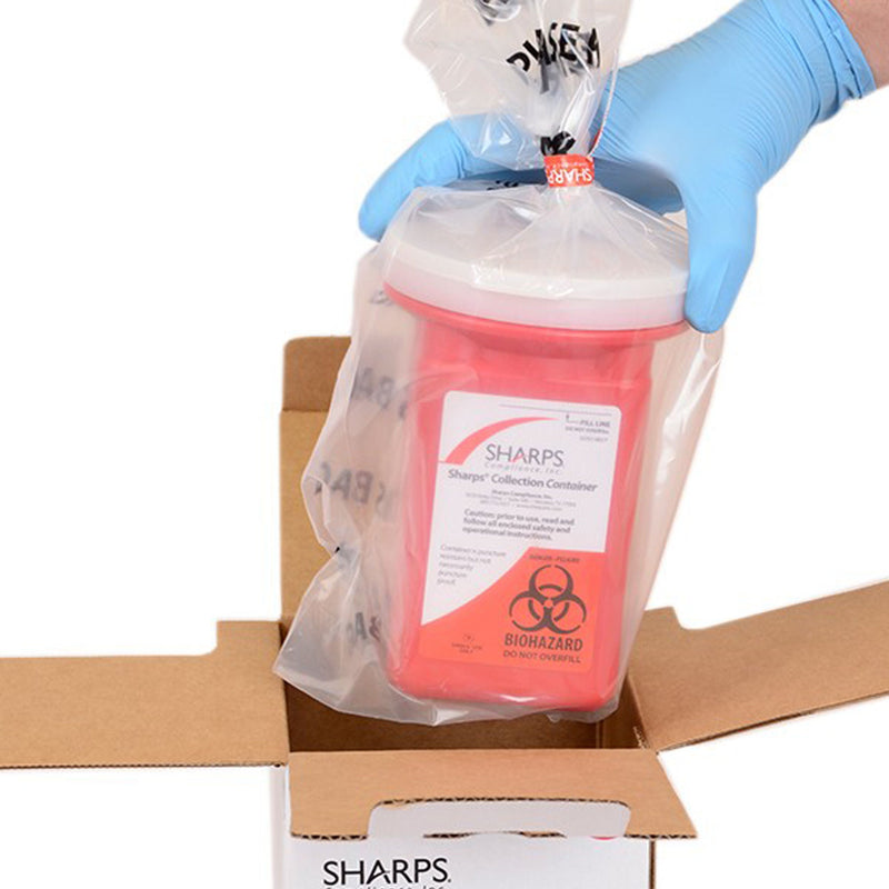Sharps Recovery System Mailback Sharps Collector, 1 Quart, 4½ x 4½ x 7 Inch (Each)