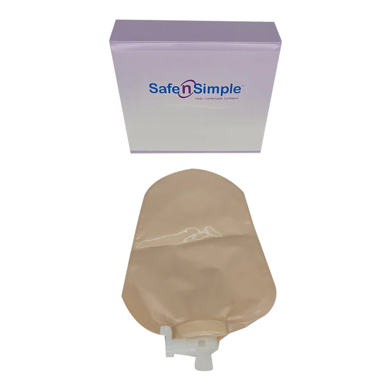 Urostomy Pouch Safe n Simple Two-Piece System 9 Inch Length Without Barrier Drainable (80/CS) 