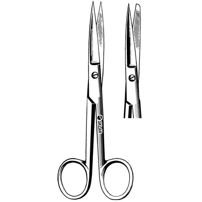Econo Sterile Operating Scissors - 5-1/2", Straight, Sharp/Blunt, Disposable, CS 100 - 96-2649g
