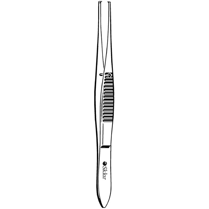 Sklar Sterile Iris Tissue Forceps (TAA Compliant) - 4", Straight, 1x2 Teeth, Disposable, CS 25 - 96-5815taa