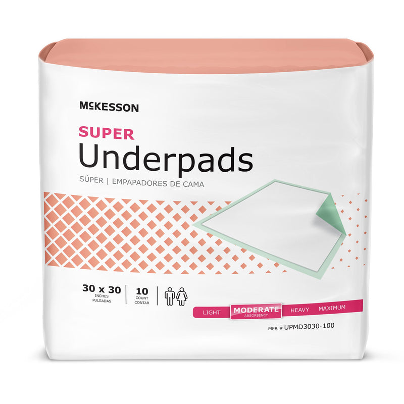 McKesson Super Moderate Absorbency Underpad, 30 x 30 Inch (Case of 100)