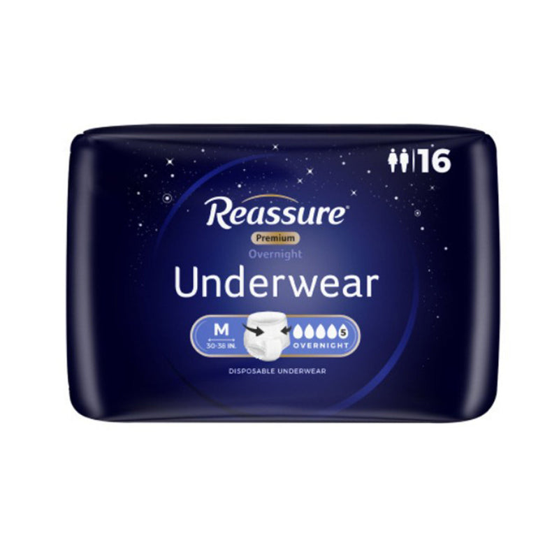 Reassure Premium Overnight Absorbent Underwear, Medium (64/CS)