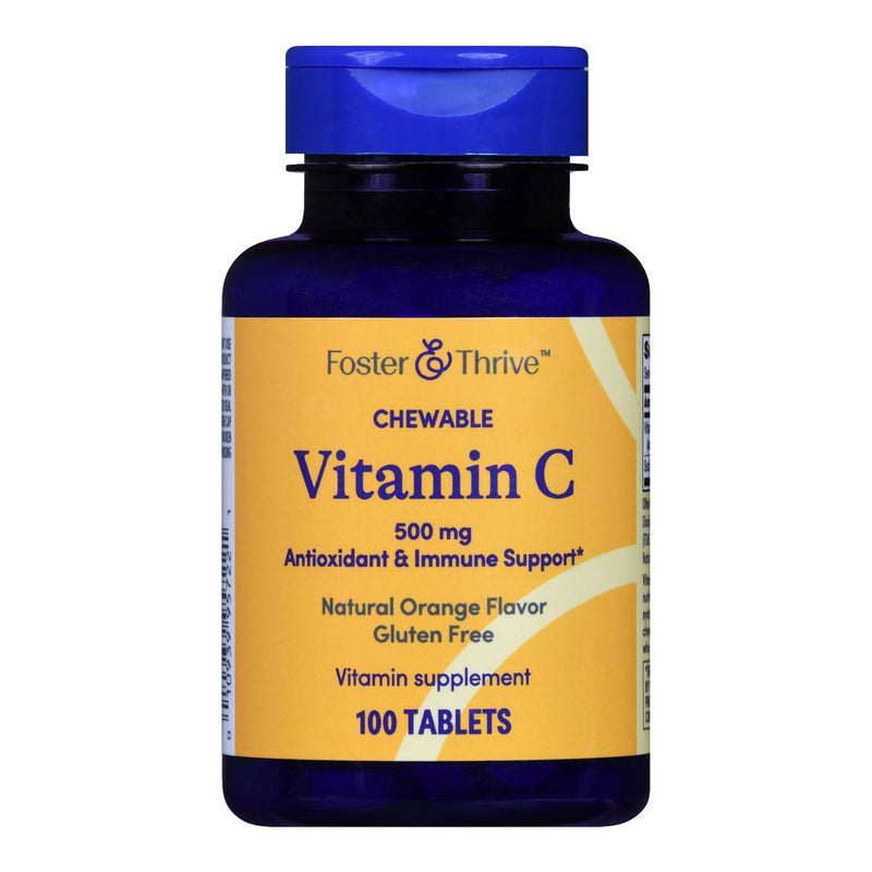 McKesson Brand Foster & Thrive Chewable Vitamin C 500 mg Tablets Natural Orange 