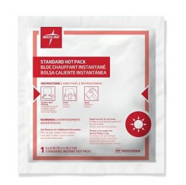 Instant Hot Pack Medline Medium Plastic / Sodium Acetate Disposable (Case of 24)