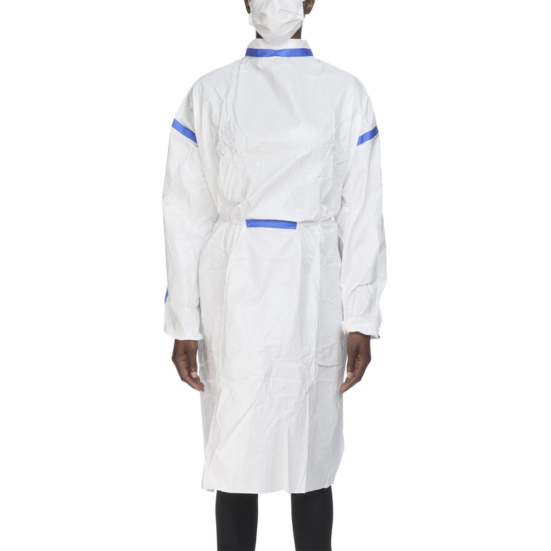 Chemotherapy Procedure Gown One Size Fits Most White Sterile ASTM F739-12 Disposable (Carton of 50)