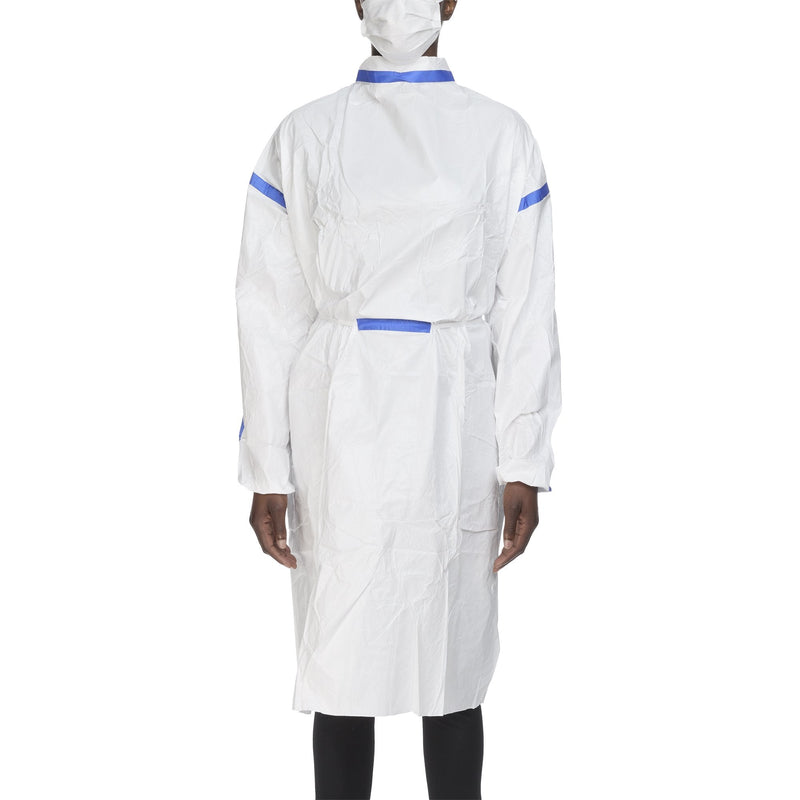 TrueCare Biomedix Chemotherapy Procedure Gown One Size Fits Most White Sterile ASTM F739-12 Disposable (50/CT) 