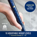 DMI Lightweight Adjustable T-Handle Cane, Blue, 31 – 40 Inch Height (Each)
