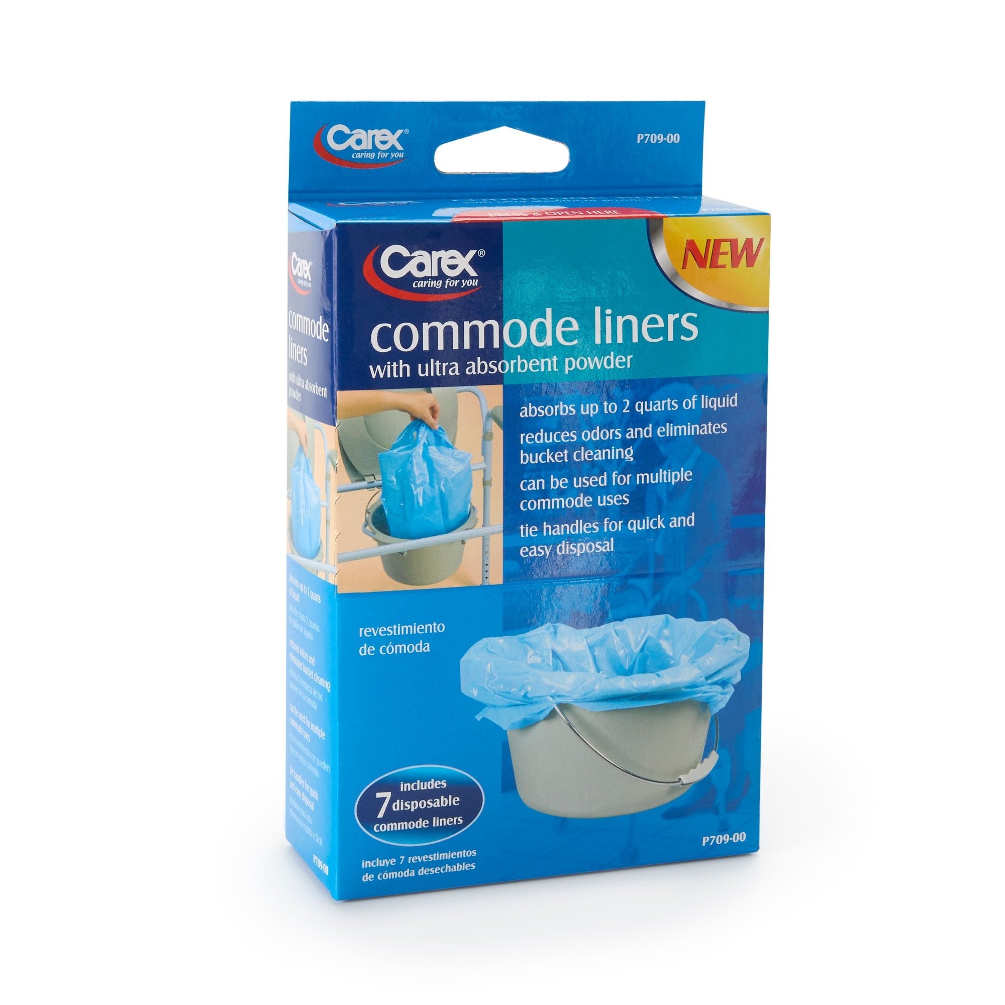 Carex Commode Liner, 14 x 14 Inch (Box of 7) 