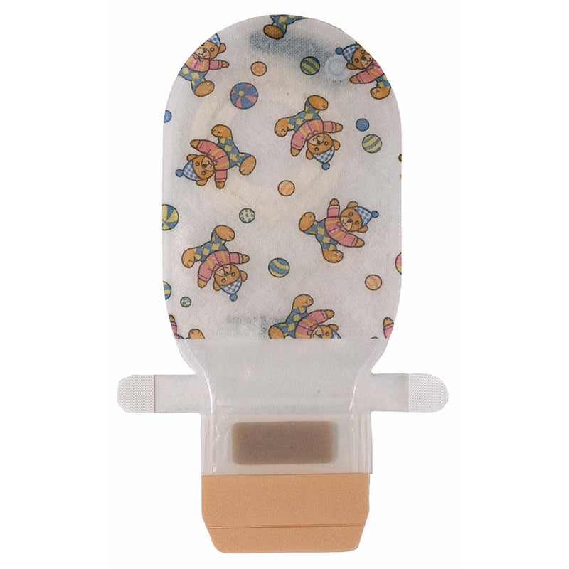 Assura ColoKids Teddy Bear Design Colostomy Pouch, Orange Match (Box of 10)