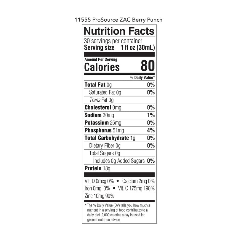 ProSource ZAC Berry Punch Complete Liquid Protein for Medical Food Use, 32-oz. 