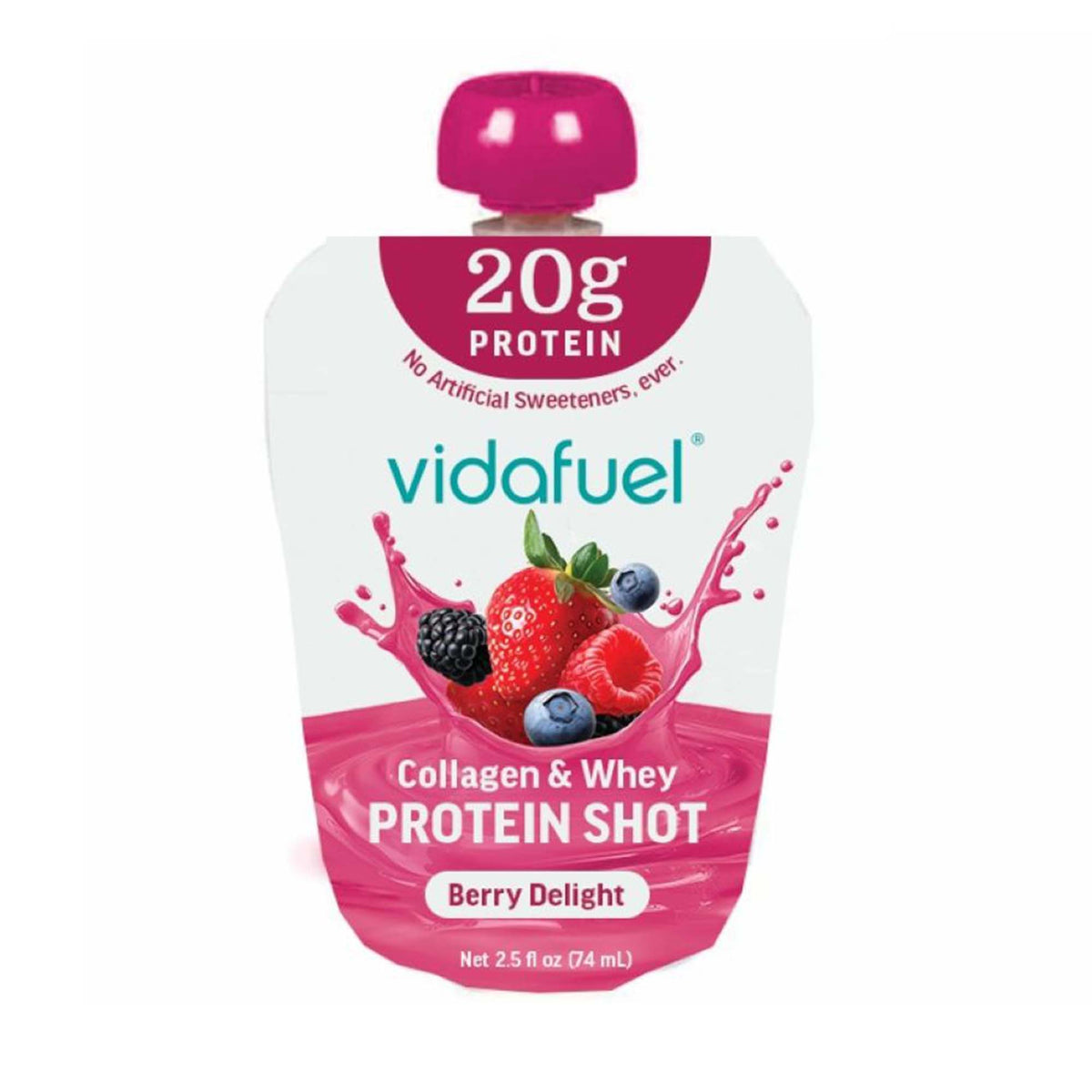Oral Supplement vidafuel Protein Shot Berry Delight Flavor Liquid 2.5 oz. Pouch (Case of 50)