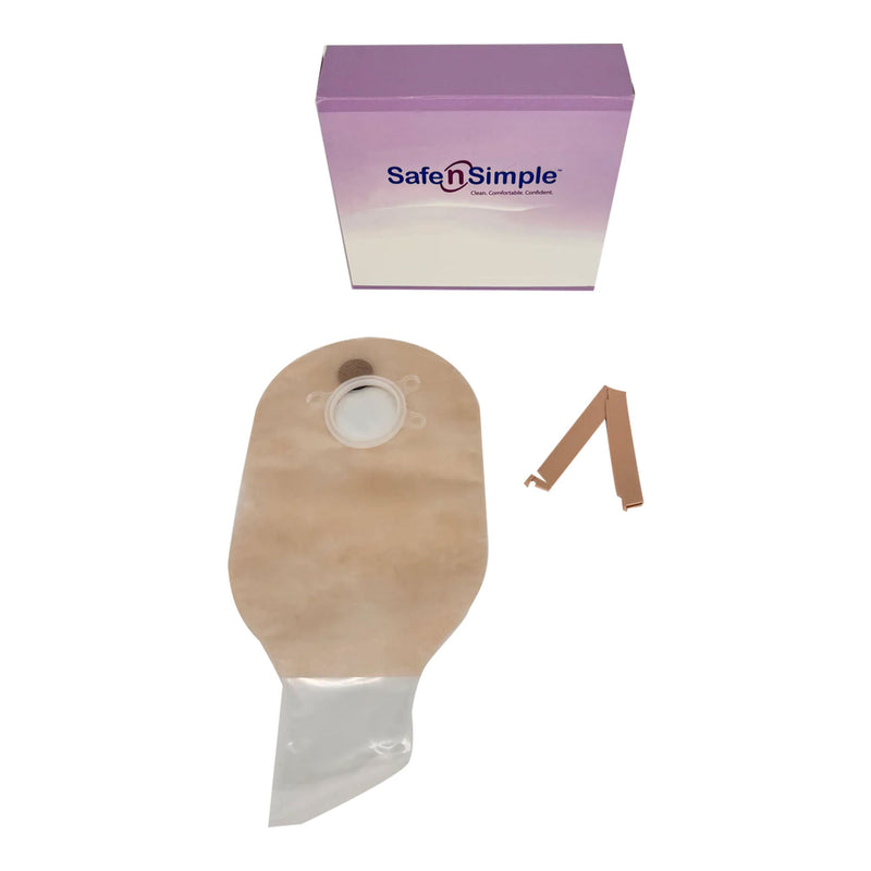Ostomy Pouch Safe n Simple Two-Piece System 12 Inch Length Without Barrier Drainable (Case of 80)