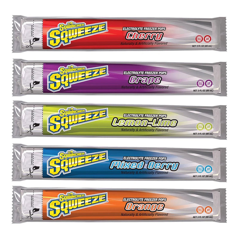 Sqwincher Squeeze Assorted Flavors Electrolyte Freeze Pop (150/CS) 
